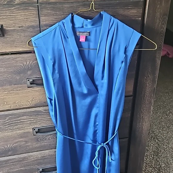 prom dresses light blue Mermaid V Neck Sequins Prom Dress with Slit, Blue / 2